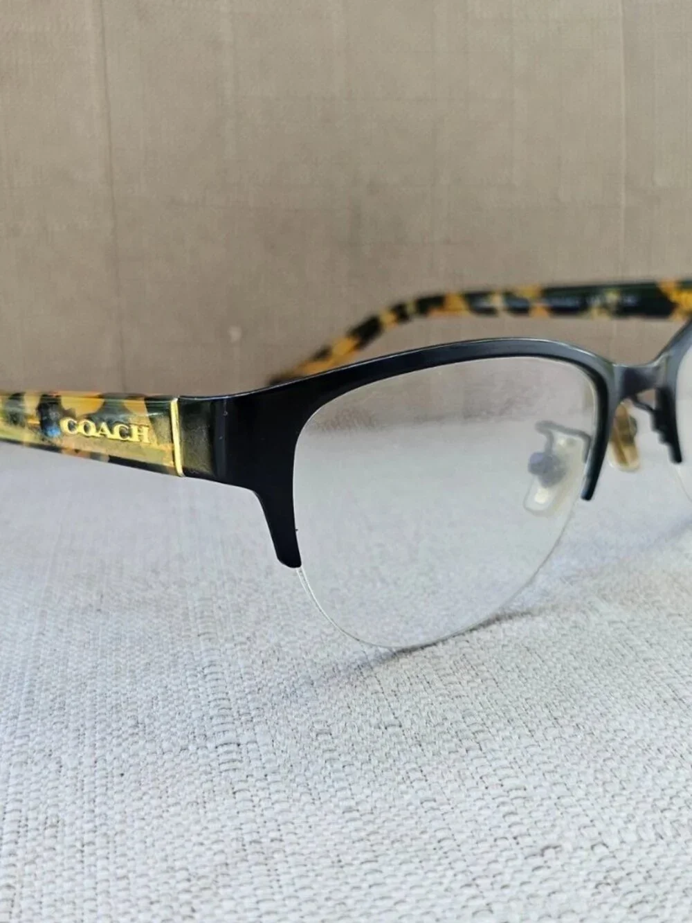 Coach Women Eyeglasses Frame HC5078 Satin Black/Honey Mosaic Eyewear Glasses